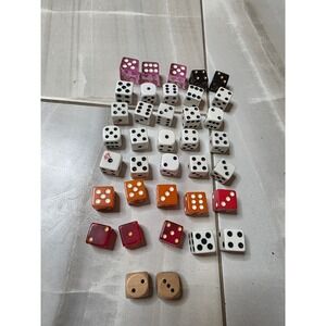 Lot of 36 Assorted Gaming Dice Mixed Colors Styles Bicycle Wood Translucent